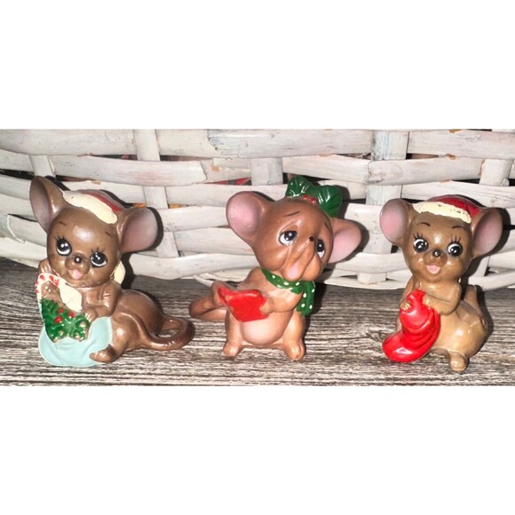3 Josef Original Anthropomorphic Mice Mouse Christmas Holiday - Picture 1 of 3